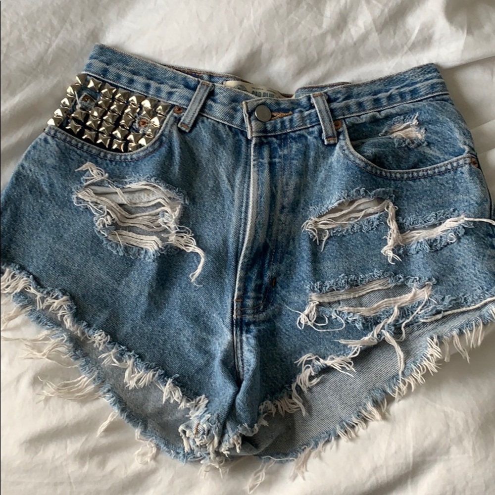 Denim cut off shorts